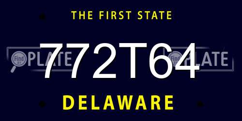 772T64 Delaware License Plate
