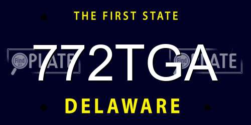 772TGA Delaware License Plate