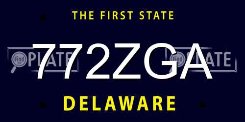 772ZGA Delaware License Plate