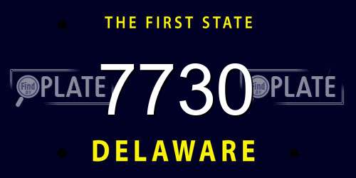 7730 Delaware License Plate
