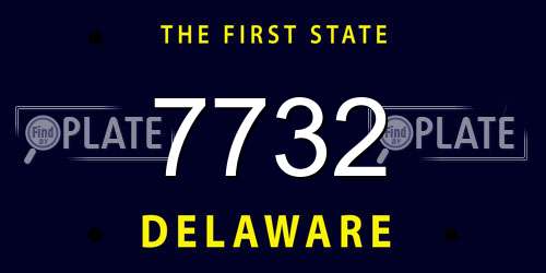 7732 Delaware License Plate