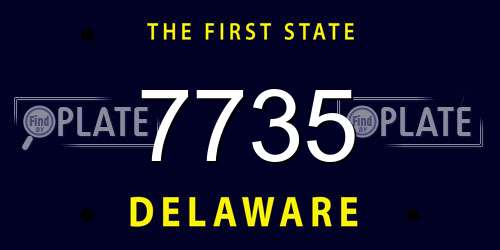 7735 Delaware License Plate