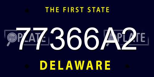 77366A2 Delaware License Plate