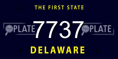 7737 Delaware License Plate