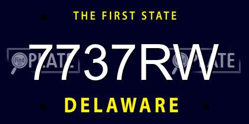 7737RW Delaware License Plate