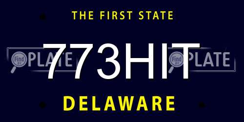 773HIT Delaware License Plate