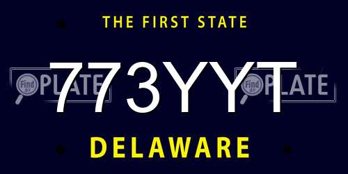 773YYT Delaware License Plate