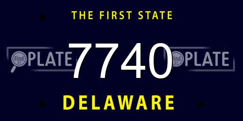 7740 Delaware License Plate