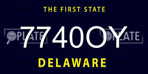 7740OY Delaware License Plate