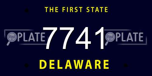 7741 Delaware License Plate