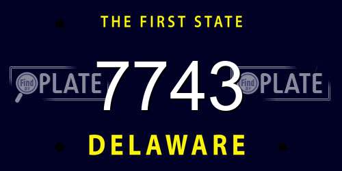 7743 Delaware License Plate