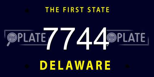 7744 Delaware License Plate