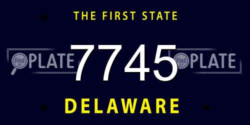 7745 Delaware License Plate