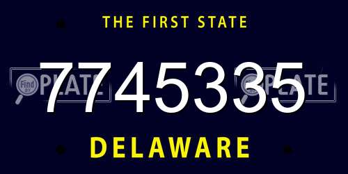 7745335 Delaware License Plate