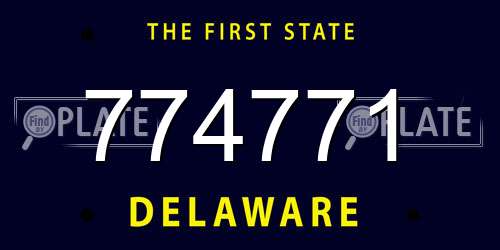 774771 Delaware License Plate