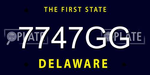 7747GG Delaware License Plate