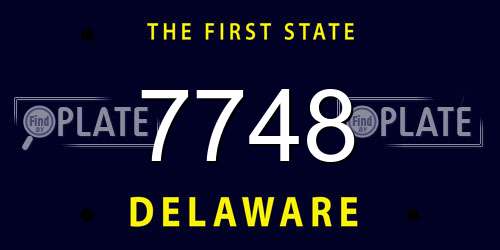 7748 Delaware License Plate