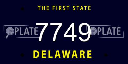 7749 Delaware License Plate