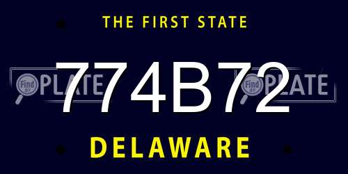 774B72 Delaware License Plate