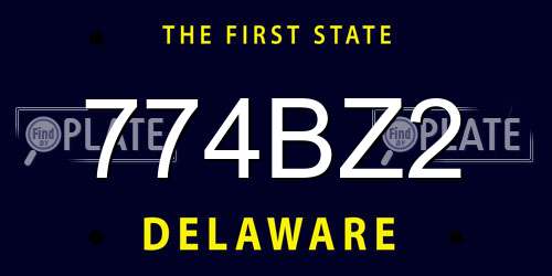 774BZ2 Delaware License Plate