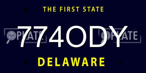 774ODY Delaware License Plate
