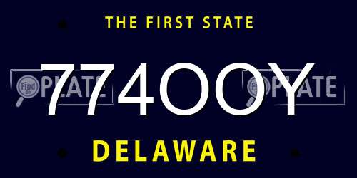 774OOY Delaware License Plate