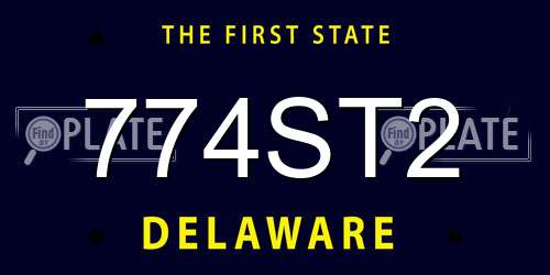 774ST2 Delaware License Plate
