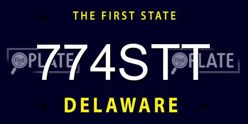 774STT Delaware License Plate