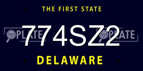 774SZ2 Delaware License Plate