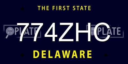 774ZHC Delaware License Plate