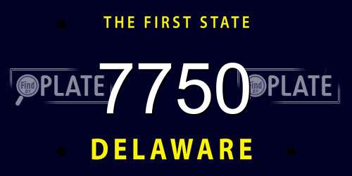 7750 Delaware License Plate