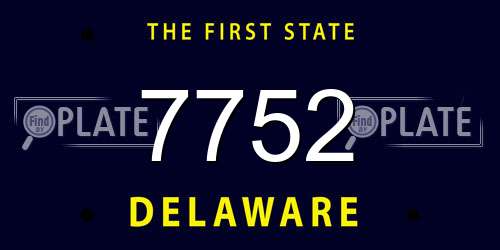 7752 Delaware License Plate