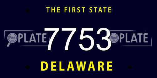 7753 Delaware License Plate
