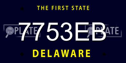 7753EB Delaware License Plate