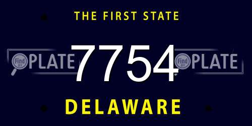7754 Delaware License Plate