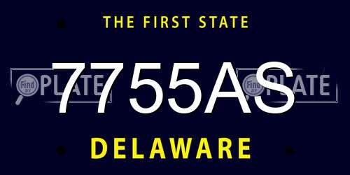 7755AS Delaware License Plate