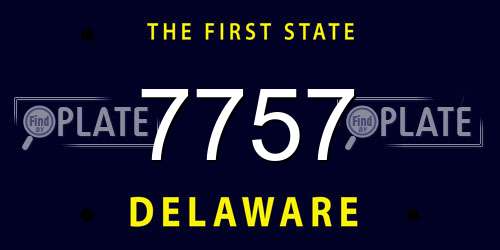 7757 Delaware License Plate