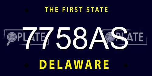7758AS Delaware License Plate