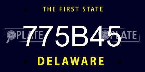 775B45 Delaware License Plate
