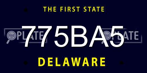 775BA5 Delaware License Plate