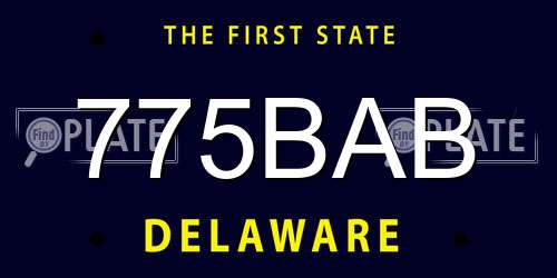775BAB Delaware License Plate