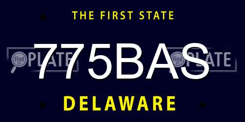 775BAS Delaware License Plate