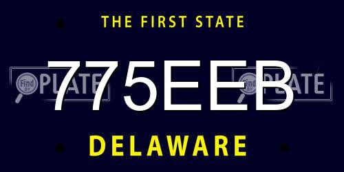775EEB Delaware License Plate