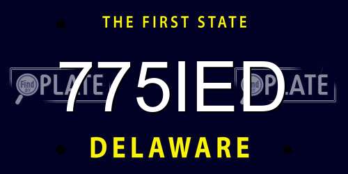 775IED Delaware License Plate
