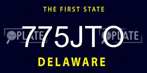 775JTO Delaware License Plate