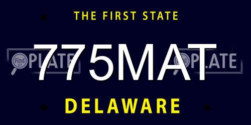 775MAT Delaware License Plate
