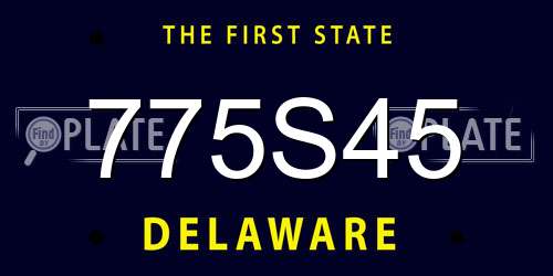 775S45 Delaware License Plate