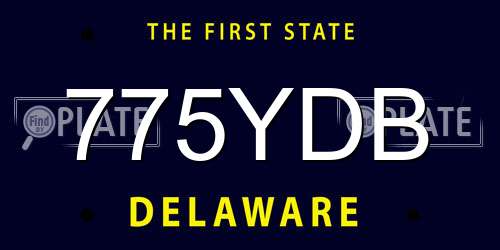 775YDB Delaware License Plate