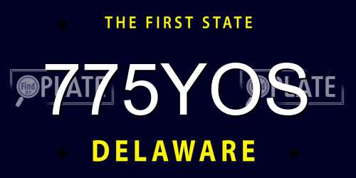 775YOS Delaware License Plate
