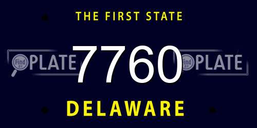 7760 Delaware License Plate